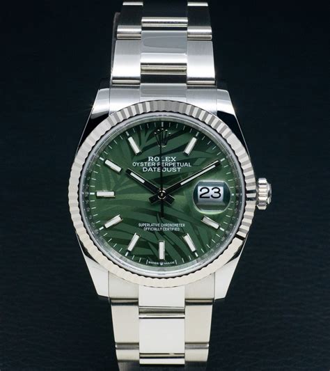 rolex datejust verde 36 acciaio 1990|rolex datejust 36 prezzi.